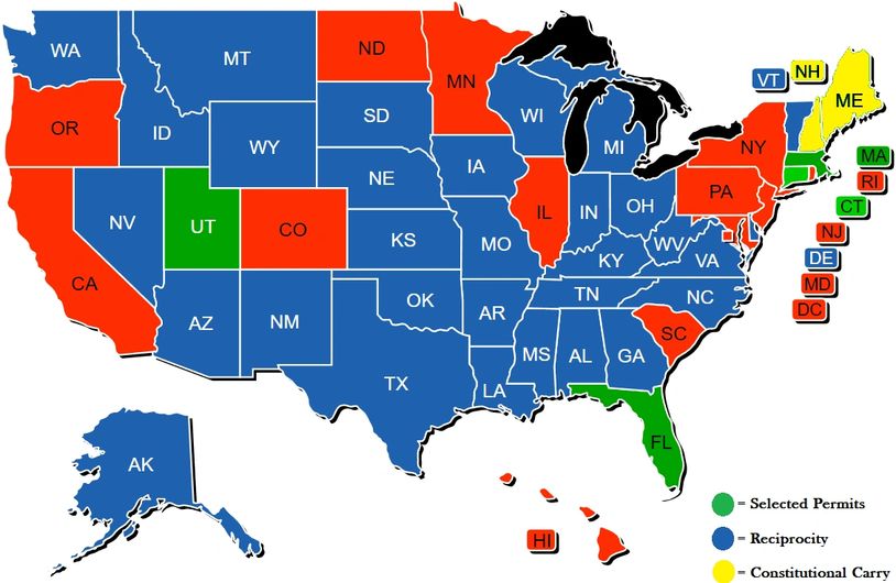 Multi-state Carry US Map